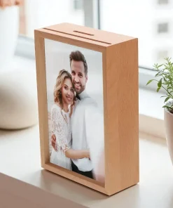 Tirelire Cadre Photo en Bois