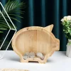 Tirelire Cochon en Bois