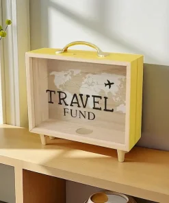 Tirelire Pour Voyage en Bois
