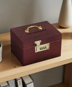 Tirelire à Code en Bois