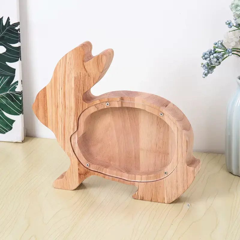 tirelire en bois lapin