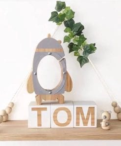 Tirelire fusée en bois