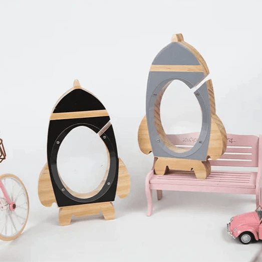 Tirelire Fusee En Bois