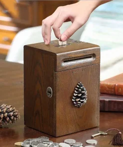 Tirelire Originale en Bois Massif