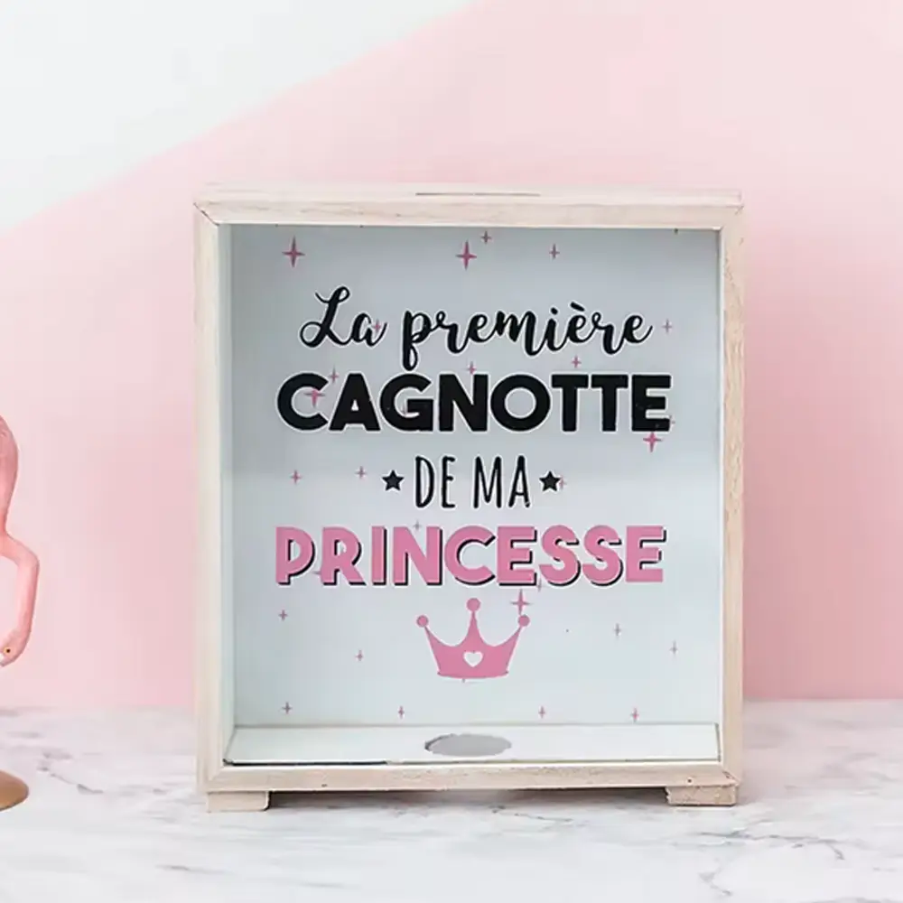 Tirelire Fille en Bois