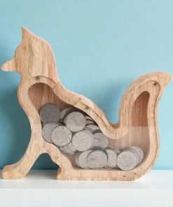 Tirelire Renard en Bois