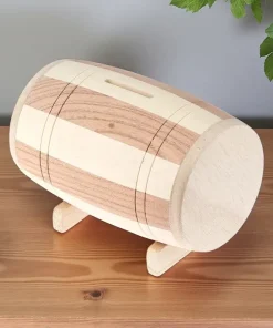 Tirelire Tonneau en Bois