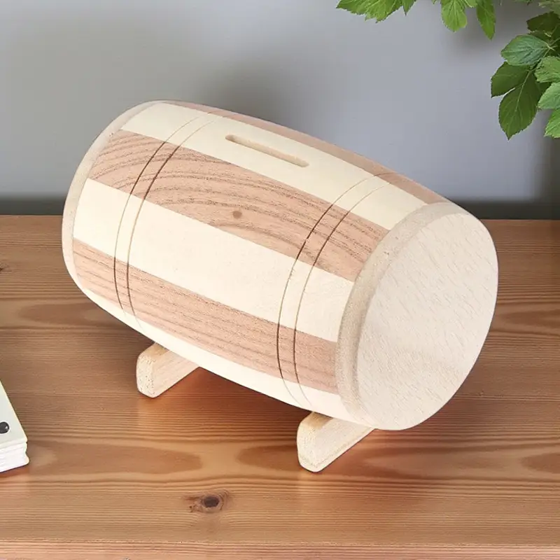 Tirelire Tonneau en Bois