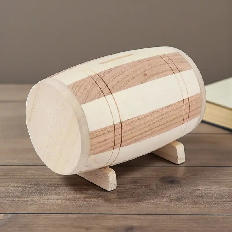 Tirelire Tonneau en Bois