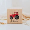 tirelire personnalisée tracteur en bois pour garçon