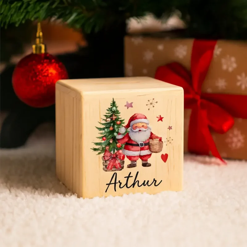 offrir tirelire en bois à noël